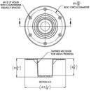 TACO Table Support - Flush Mount - Fits 2-3/8" Pedestals [Z10-4085BLY60MM]